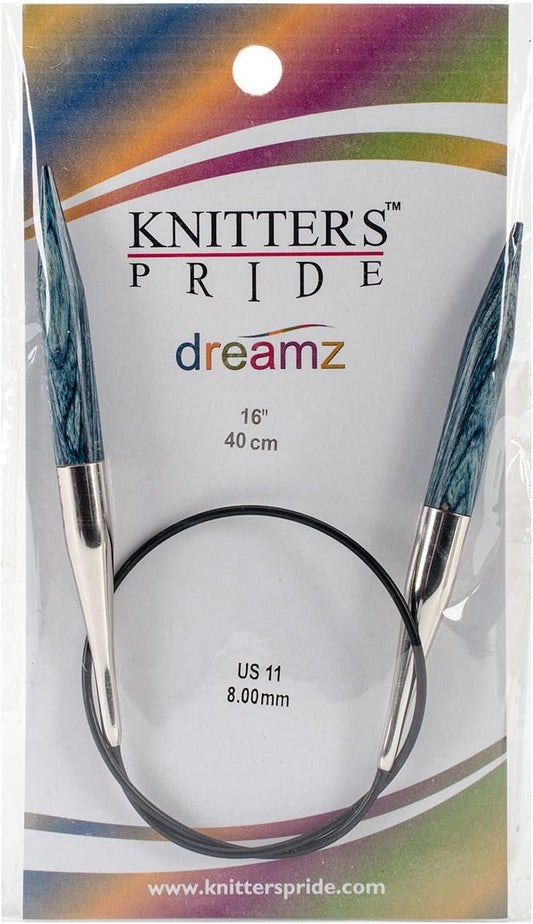 Knitter's Pride-Dreamz Fixed Circular Needles 16", Size 11/8mm, Blue