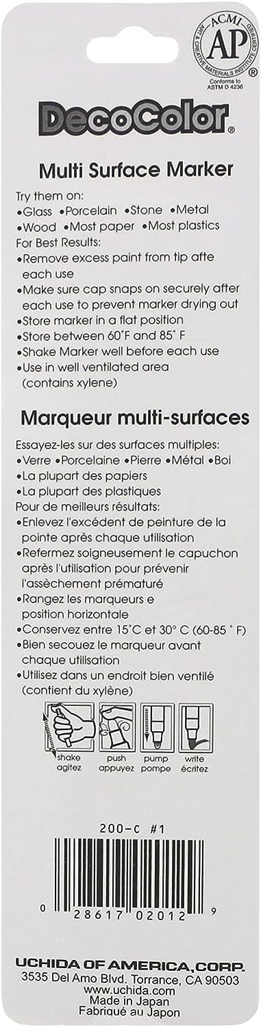 UCHIDA 200-C-1 Marvy Deco Color Fine Point Paint Marker, Black
