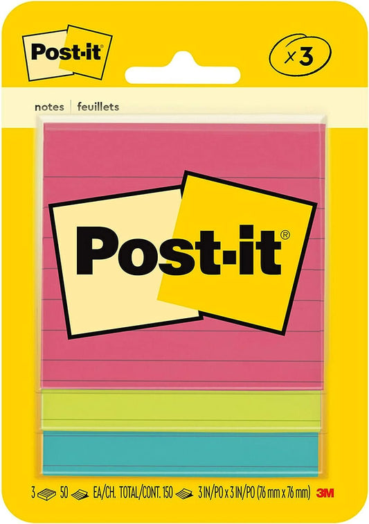 Post-it Notes, 3x3 in, 4 Pads, America's #1 Favorite Sticky Notes, Poptimistic Collection, Bright Colors (Magenta, Pink, Blue, Green), Clean Removal, Recyclable (6301-B)
