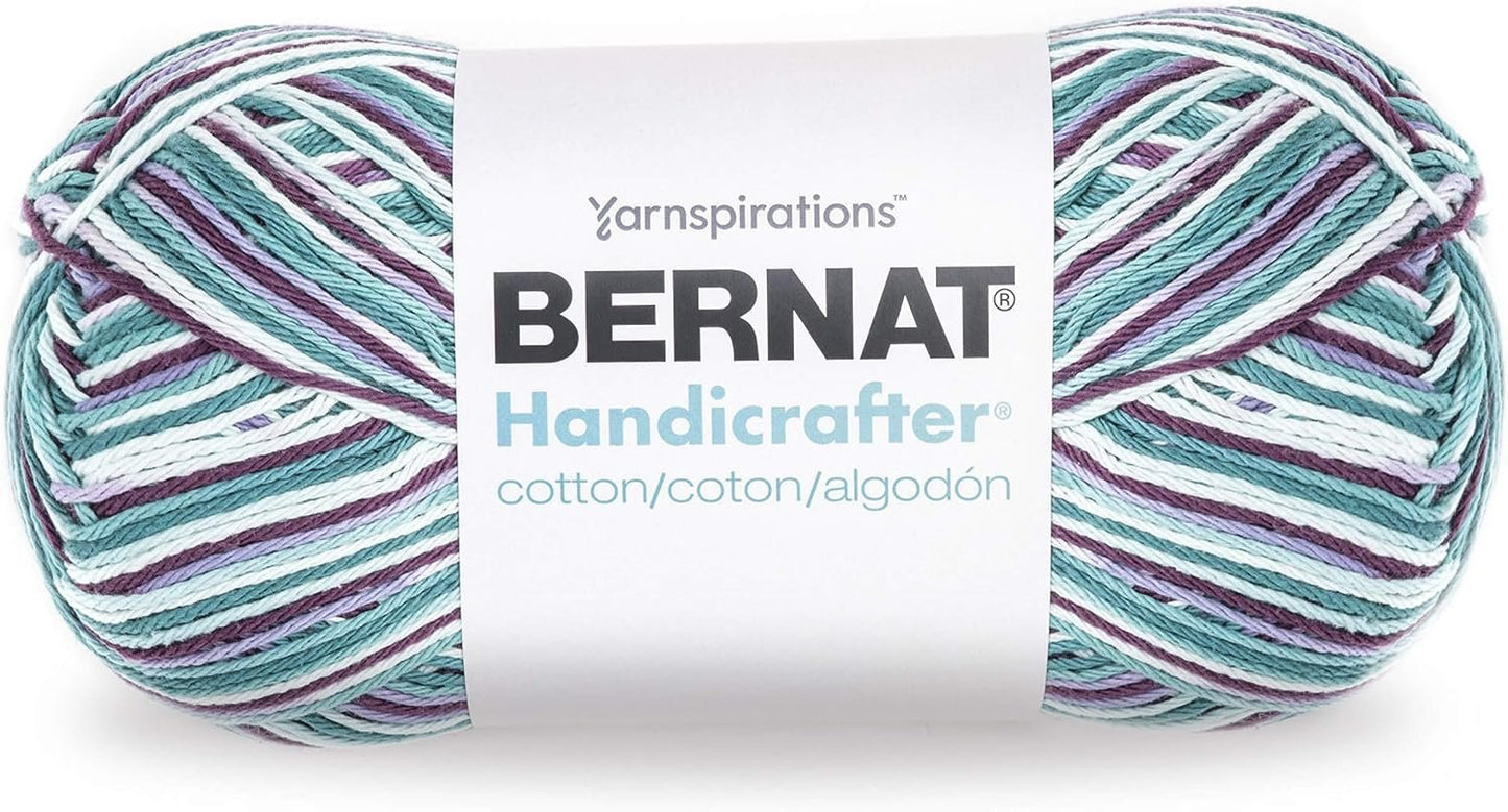 Bernat Handicrafter Cotton Yarn, Gauge 4 Medium Worsted, Crown Jewles
