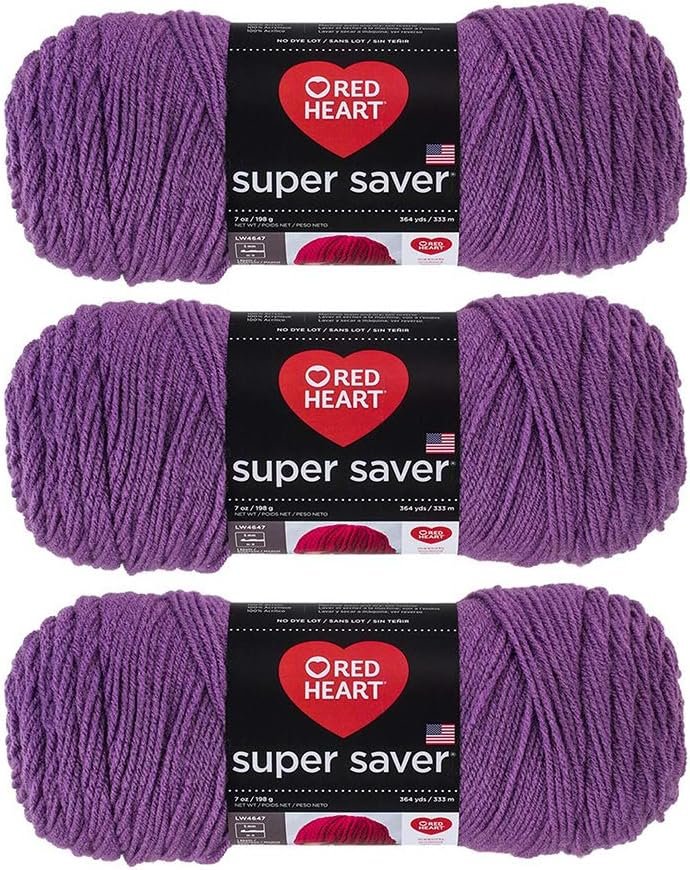 Red Heart Super Saver Yarn (3-Pack) Medium Purple E300-528