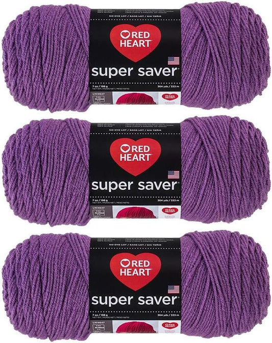 Red Heart Super Saver Yarn (3-Pack) Medium Purple E300-528