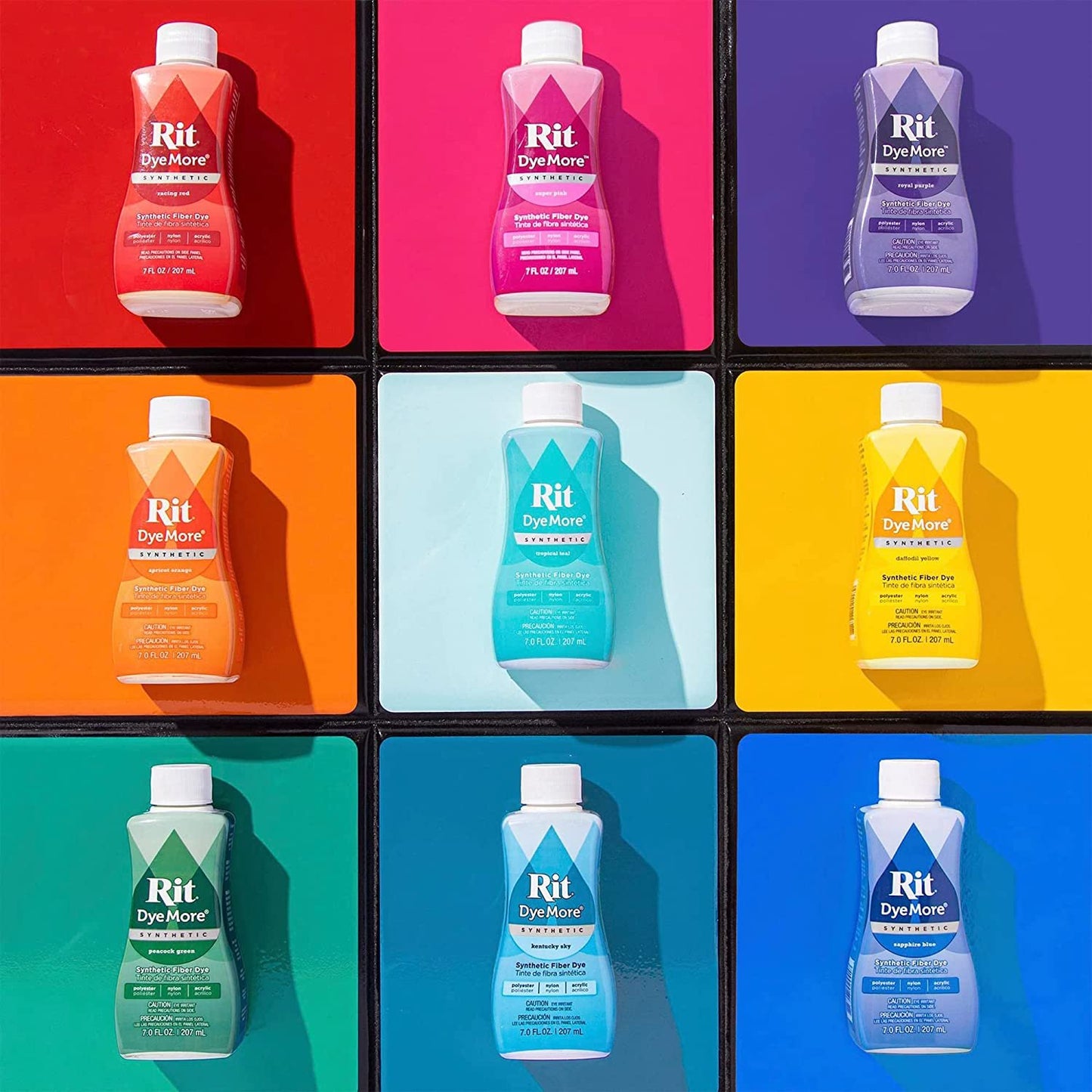 Synthetic Rit Dye More Liquid Fabric Dye - Ultimate Synthetic Rit Dye Accessories Kit - Available in Multiple Colors - 7 Ounces - Midnight Navy