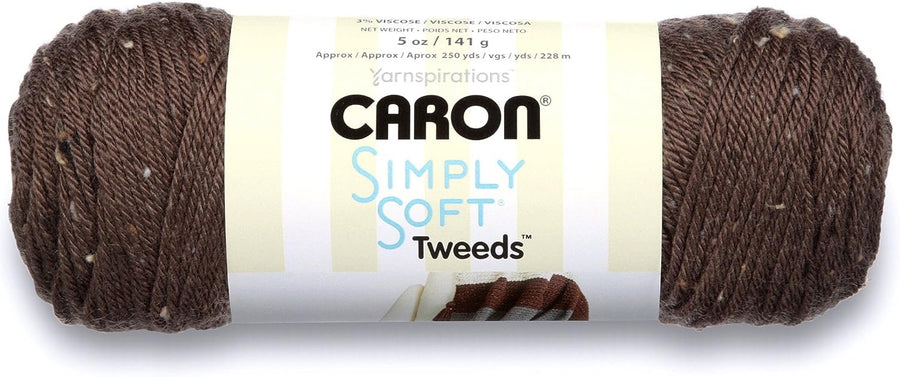 Caron Simply Soft Tweeds Yarn (4) Medium Gauge 100% Acrylic - 5oz - Machine Wash & Dry