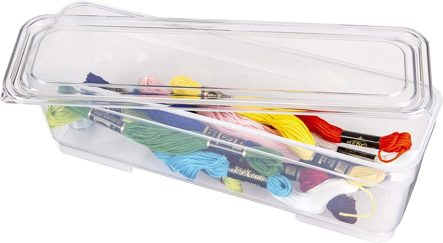 ArtBin 6969AG Bins with Lids 3-Pack, [3] Small Art & Craft Organizer Boxes, Clear