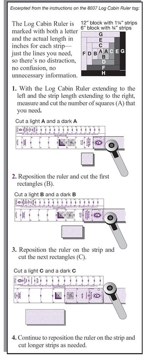 Marti Michell Log Cabin Quilting Rulers and Quilting Book Bundle, 3 Items