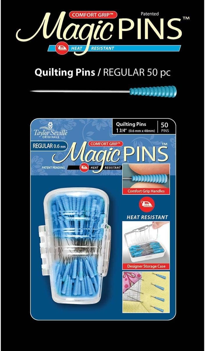 Taylor Seville Originals Comfort Grip Quilting Regular Magic Pins-Sewing and Quilting Supplies and Notions-Sewing Notions-50 Count
