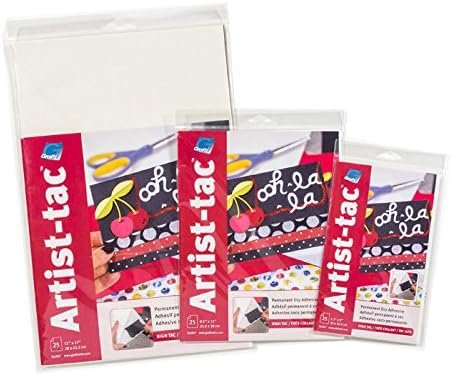 Grafix Artist-Tac Micro Adhesive Dot - Permanent Micro Adhesive Dots are A Quick, Mess-Free Mounting Option for Arts, Crafts, Papercrafts, School Projects, Stationary, and More, 8.5 x 11", 25 Pack, White, (KATP811)