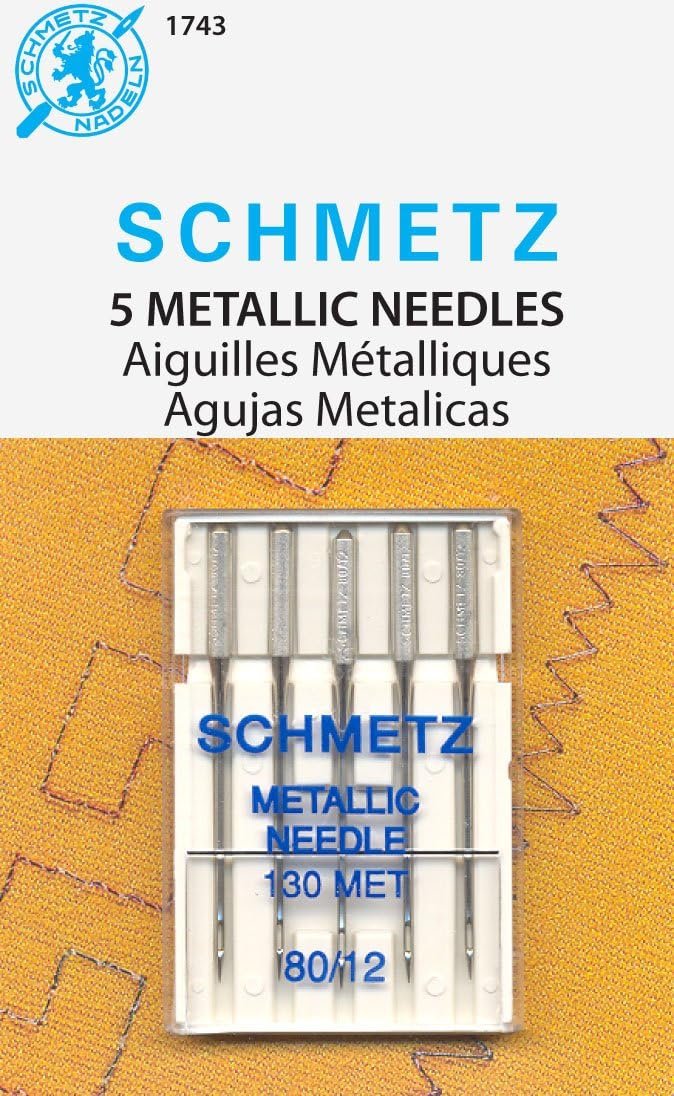 SCHMETZ Metallic (130 MET) Sewing Machine Needles - Carded - Size 80/12