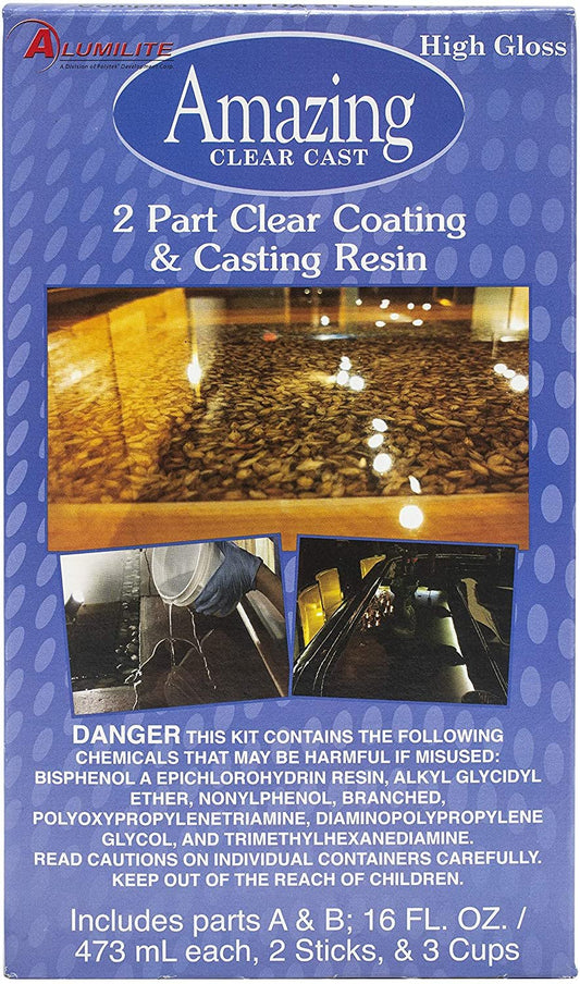 Amazing Casting Products 10591 Clear Resin, Includes parts A & B; 16 FL. OZ./473 mL each
