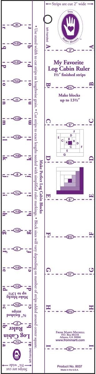 Marti Michell Log Cabin Ruler, 3/4-Inch to 1-1/2-Inch
