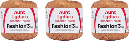 Fashion Copper Mist Crochet - 3 Pack of 150y/137m - Cotton - Gauge 3 - Crochet