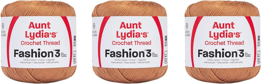 Fashion Copper Mist Crochet - 3 Pack of 150y/137m - Cotton - Gauge 3 - Crochet