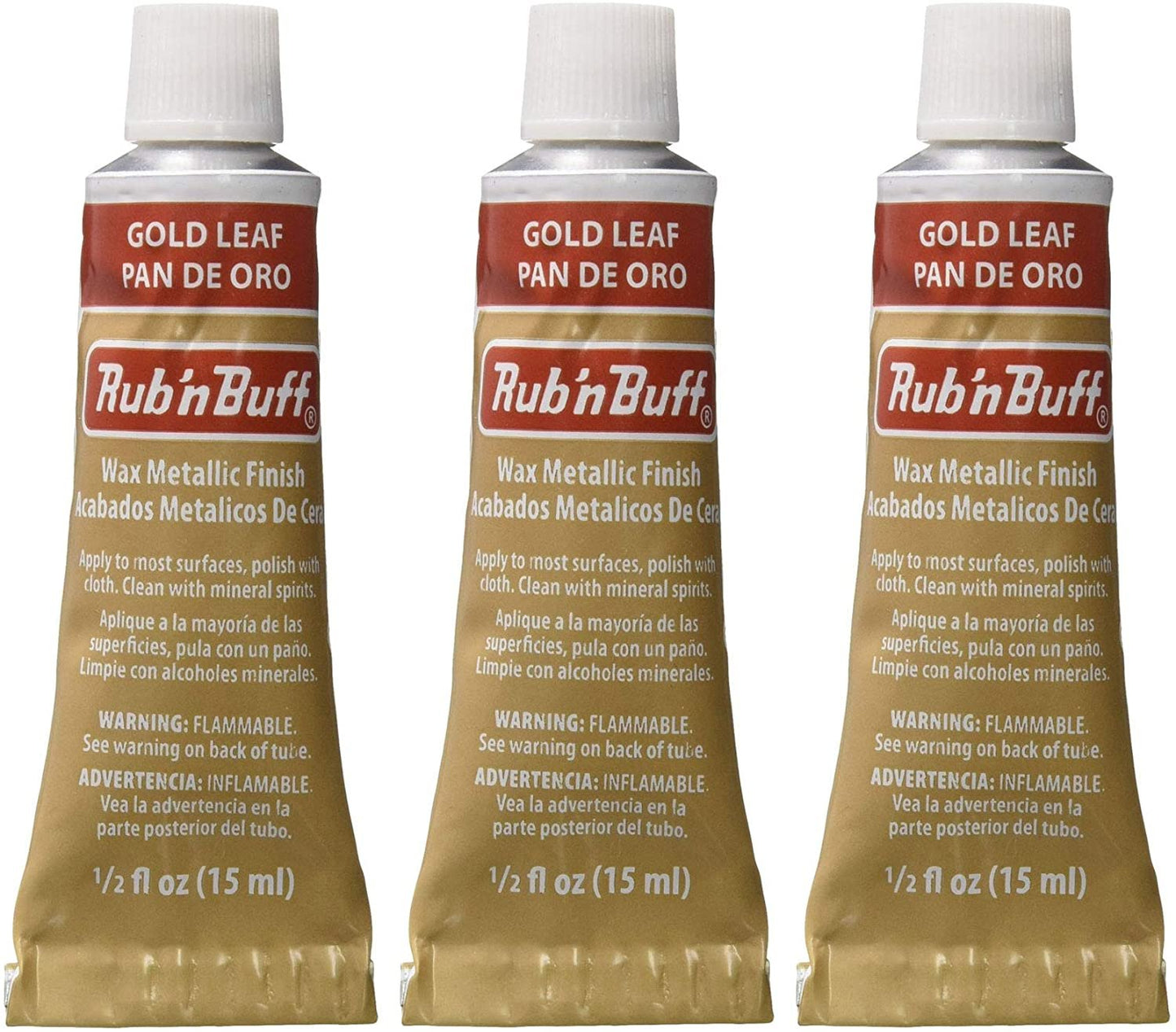 Rub 'n Buff The Original Wax Metallic Finish Gold Leaf [Pack of 3 ]