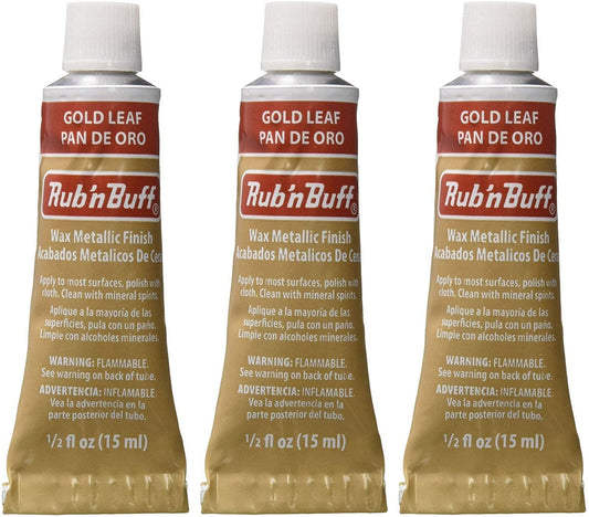 Rub 'n Buff The Original Wax Metallic Finish Gold Leaf [Pack of 3 ]