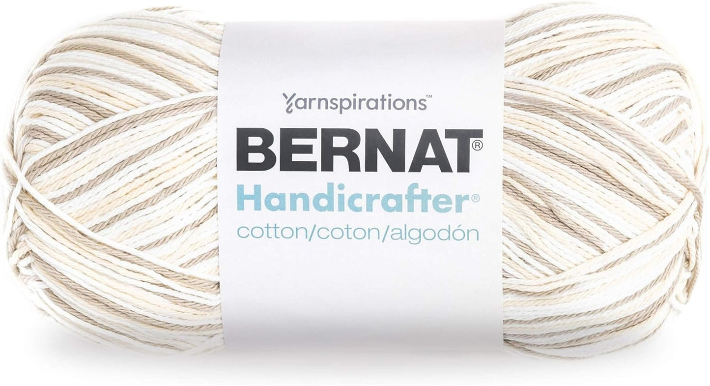 Bernat Handicrafter Cotton Yarn, Gauge 4 Medium Worsted, Queen Annes Lace