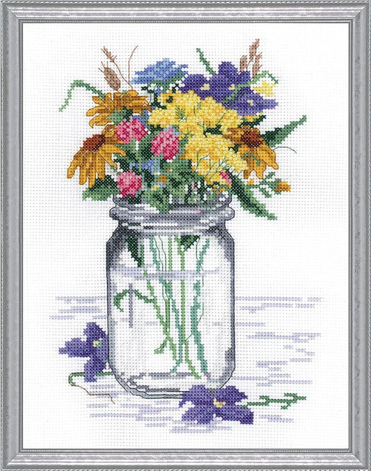 Janlynn 017-0112"Wildflower Jar" Counted Cross Stitch Kit (Parent)