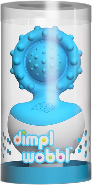 Fat Brain Toys Dimpl Wobbl - Blue - Travel-Friendly Baby Sensory & Teething Toy