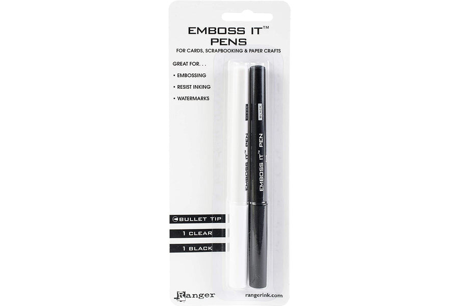 Ranger EMP20653 Inkssentials Embossing Pens, 2-Pack, Black and Clear