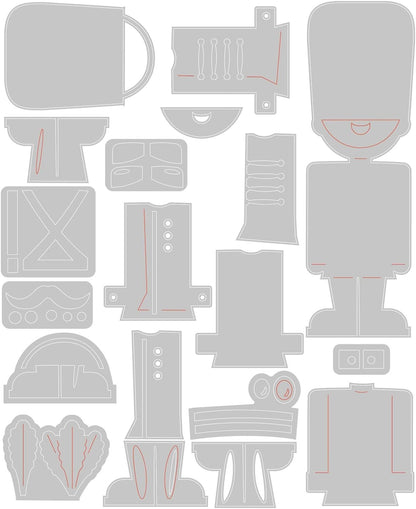 Sizzix Thinlits Die Set 19PK Harvey Colorize by Tim Holtz | 666066 | Chapter 4 2022 Wafer, Grey