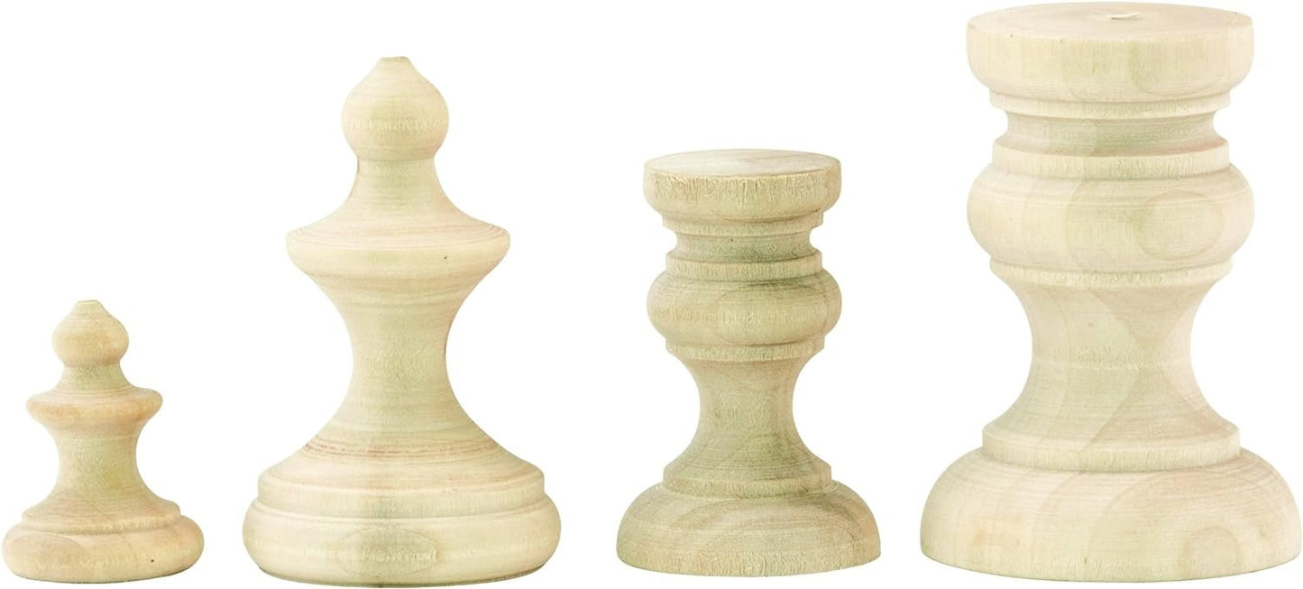 Tim Holtz Idea-ology Vignette Finial Set, Various Sizes, 4 Wooden Pieces (TH93573) Small