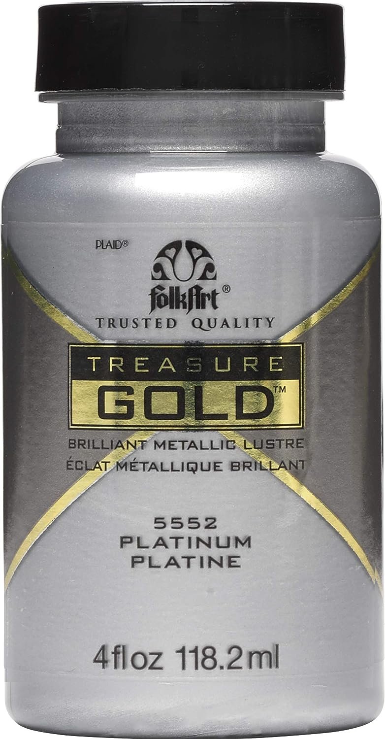 FolkArt, Platinum Assorted Crafts, 2 fl oz Treasure Gold Paint, (Pack of 1)