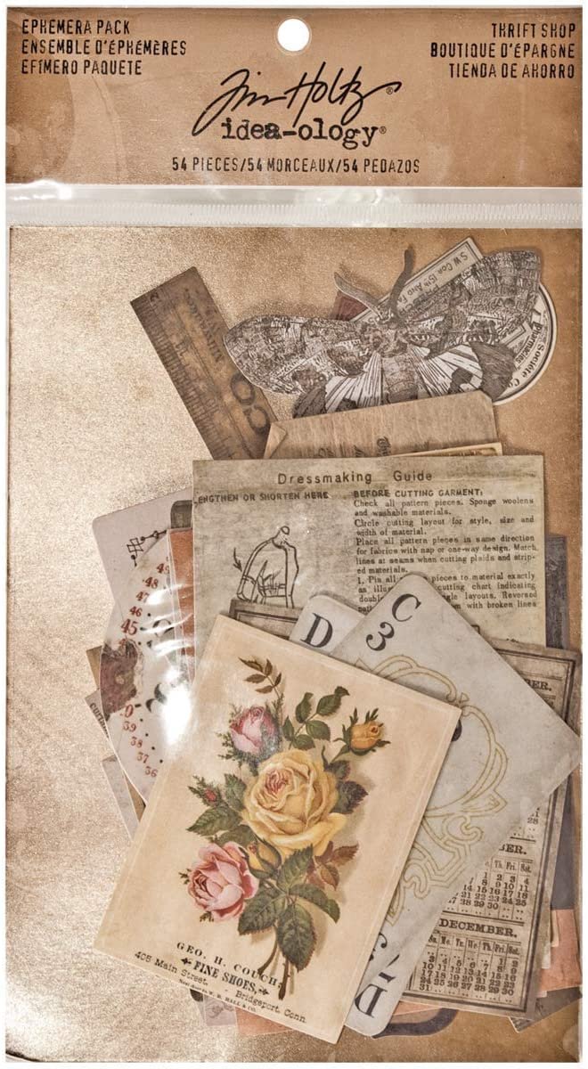 Tim Holtz Idea-ology Thrift Shop Ephemera Pack, 54 Count