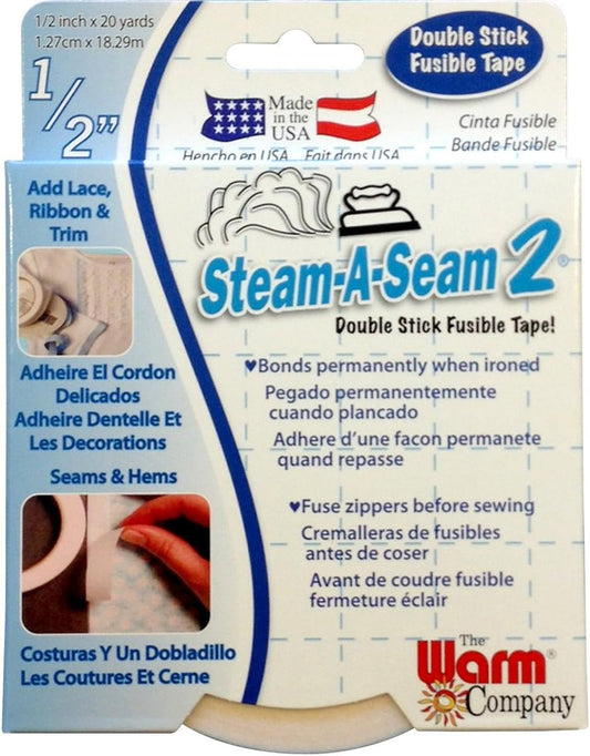 Warm Company Steam-A-Seam 2 Double Stick Fusible Tape 1/2"X20 Yards