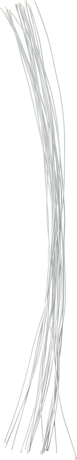 Panacea Cloth Covered Stem Wire 22 Gauge 18" 20/Pkg-White