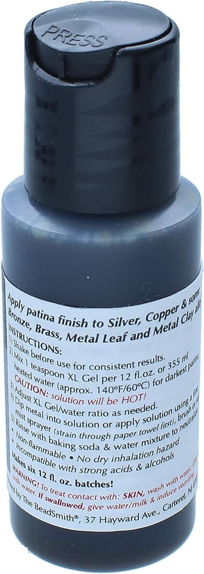 The Beadsmith XL Gel, Liver of Sulfur Extended Life Gel, 1 fluid ounce (29ml) bottle, Apply a patina finish to silver, copper, and other metal for oxidized look on art and jewelry projects