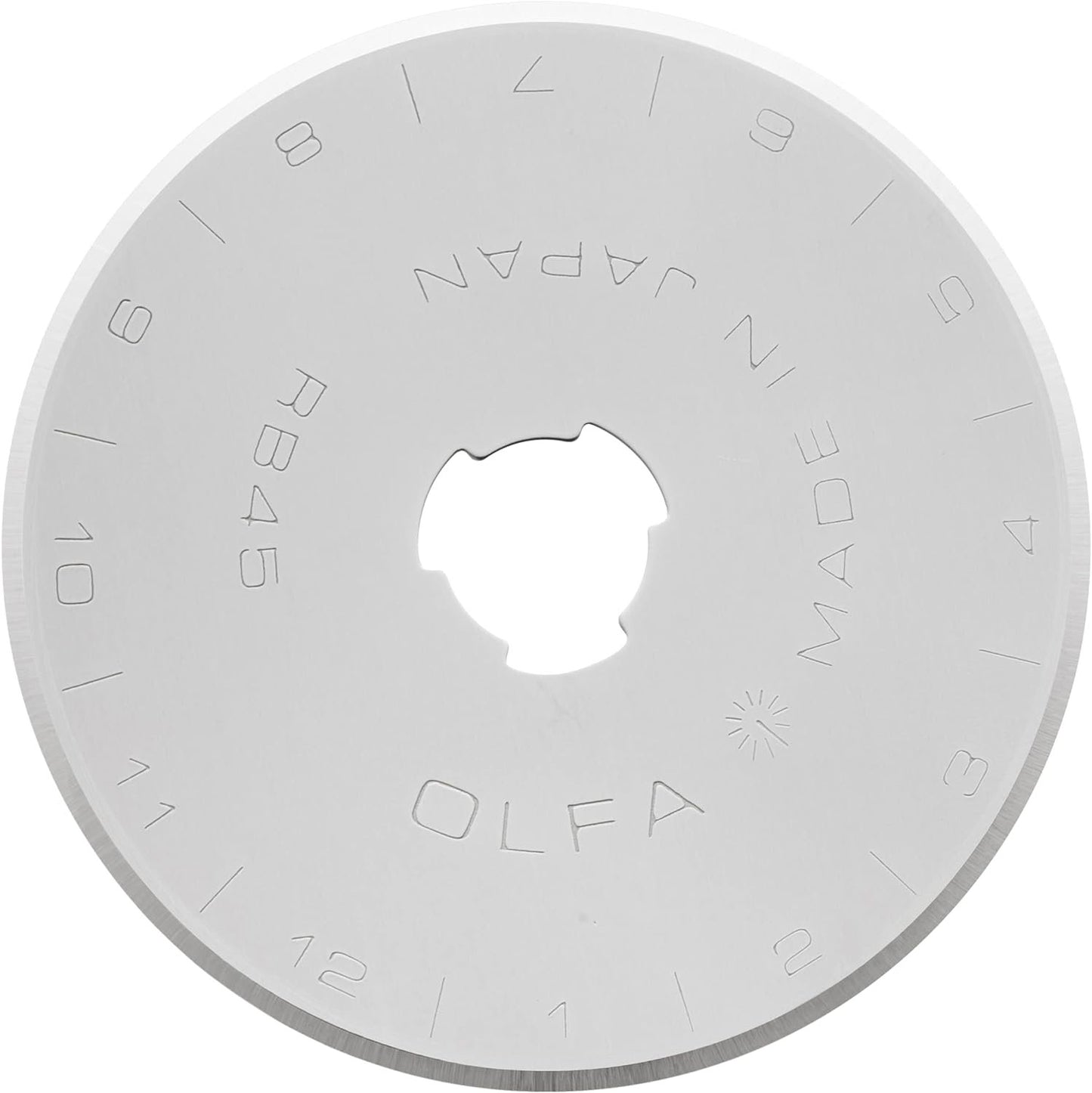OLFA 45mm Rotary Cutter Replacement Blade, 1 Blade (RB45-1) - Tungsten Steel Circular Rotary Fabric Cutter Blade for Crafts, Sewing, Quilting, Fits Most 45mm Rotary Cutters
