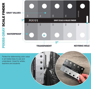 (4 Pack) Gray Scale Value Finder, Color Wheel, Artists View Catcher Finder on Lanyard with Measuring Tape Tools for Artists.