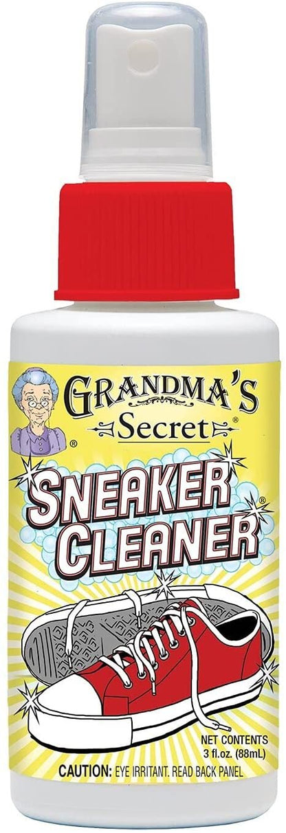 Grandma's Secret Sneaker Cleaner - Shoe Cleaner for Rubber, Canvas and Leather - Stain Remover Spray Removes Dirt, Grime and Grass - 3oz Sneakers Cleaner for Outdoor Shoes, Slippers and Moccasins