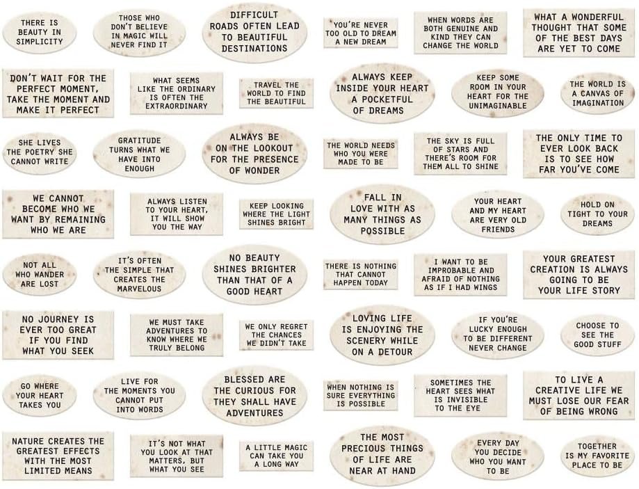Idea-ology Tim Holtz 2023 Quote Chips Labels and Metal Label Frames - 2 item bundle