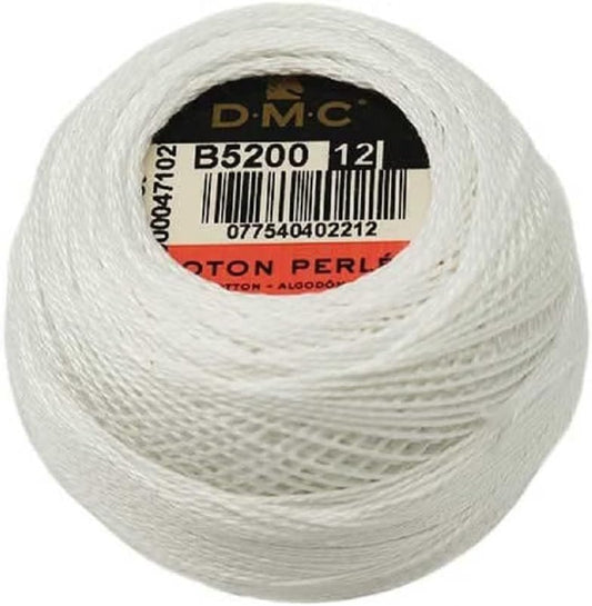 DMC 116 12-B5200 Pearl Cotton Thread Balls, Snow White, Size 12