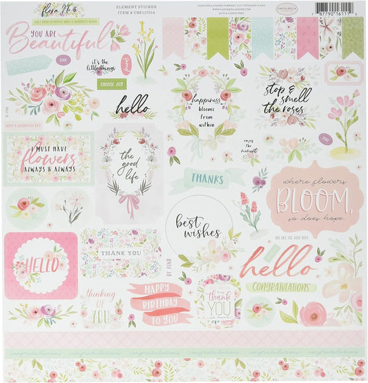 Carta Bella Paper Company Flora no.3 Collection Kit paper, teal, pink, purple, green, blue