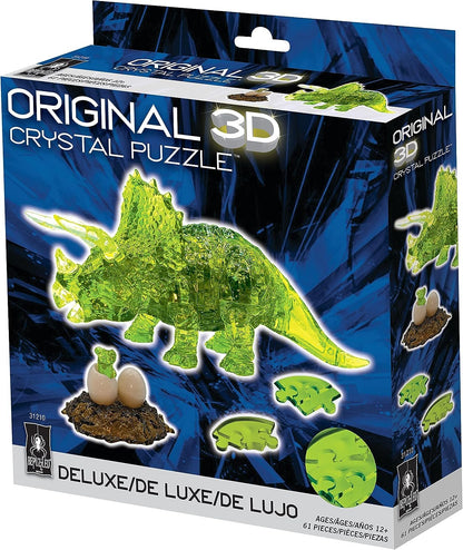 BePuzzled | Triceratops with Baby Deluxe Original 3D Crystal Puzzle, Ages 12 and Up