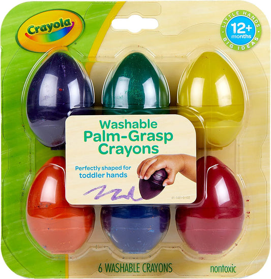 Crayola My First Palm Grip Crayons, Toddler, Coloring Gift, 6 Count, Assorted Colors