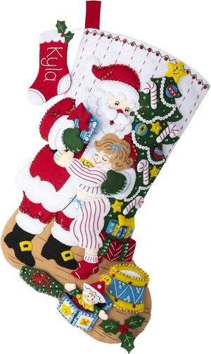 Bucilla Hugs, Felt Applique Christmas Stocking Kit, 18""" (89253E)