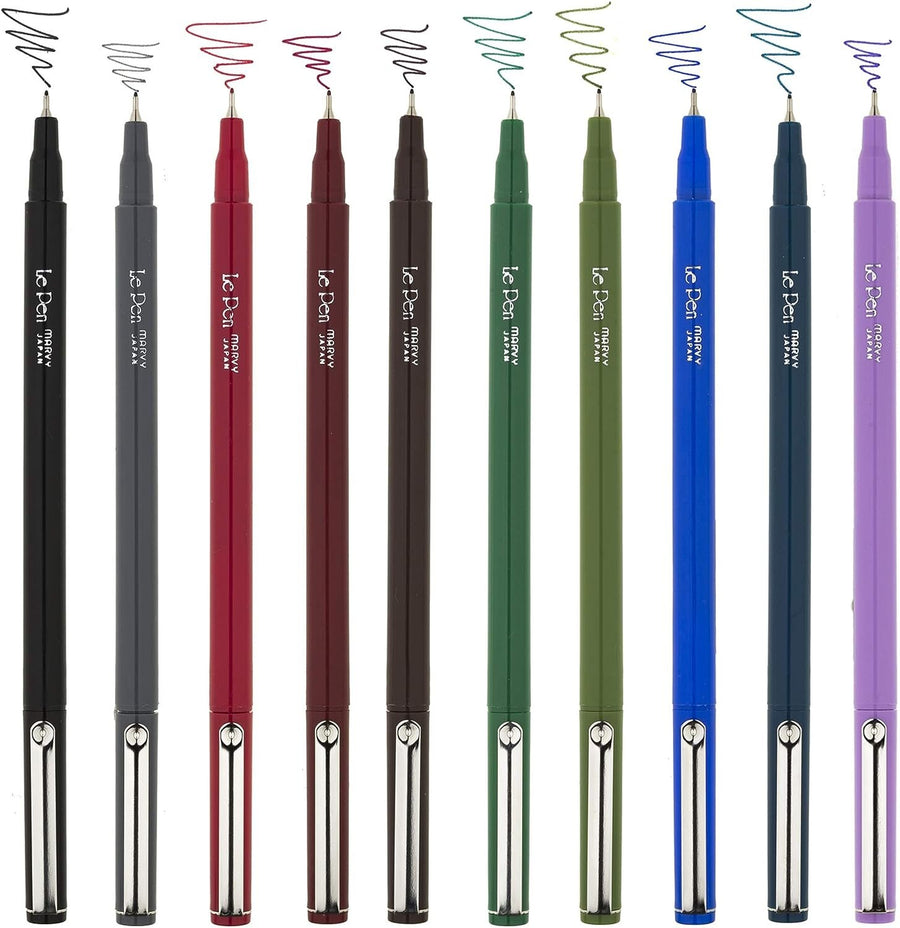 Uchida of America 4300-10B 10-Piece Le Pen Drawing Pen Set, 0.3 Point Size (2 Pack)