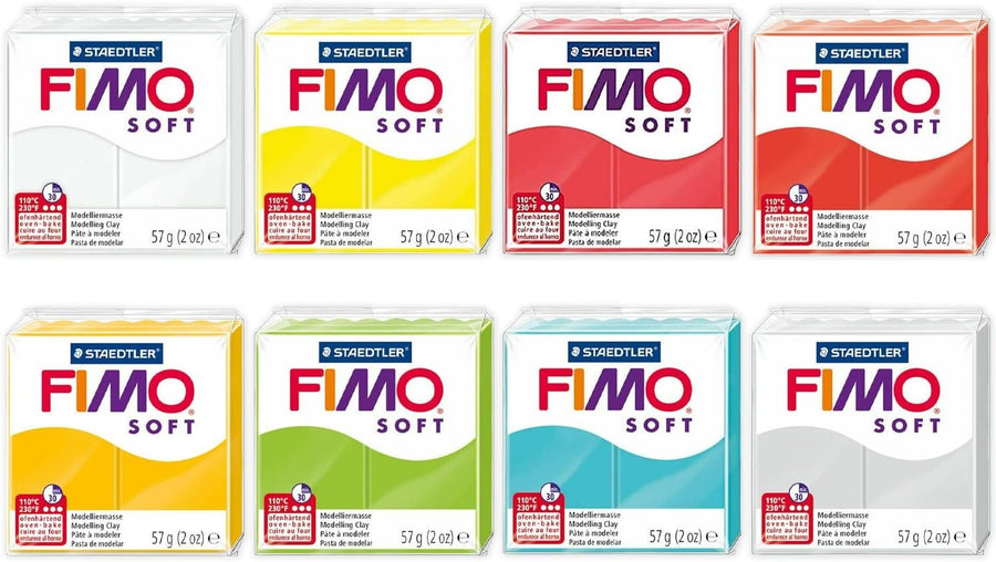 FIMO Soft & Effect Polymer Oven Modelling Clay - 57g - Set of 8 - The Squeezy Juicy Collection