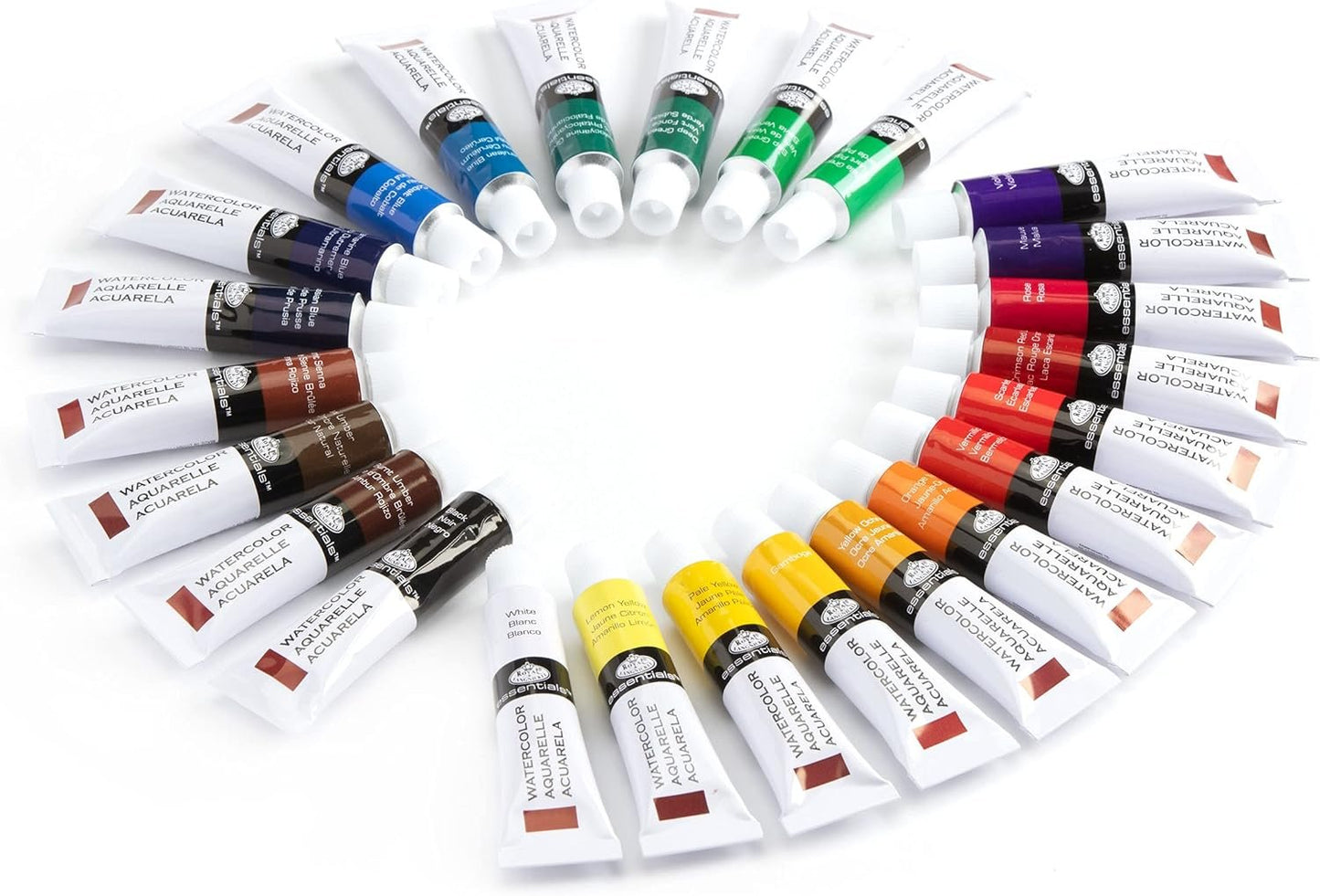 Royal & Langnickel WAT24 Watercolor Artist Tube Paint, 12ml, Pack of 24 colors