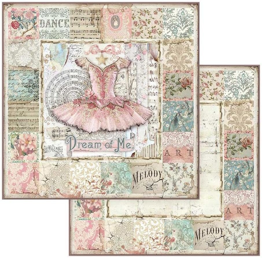 Stamperia Mini Scrapbooking Pad-Passion, Pastel Tones, 8 x 8 inches SBBS29