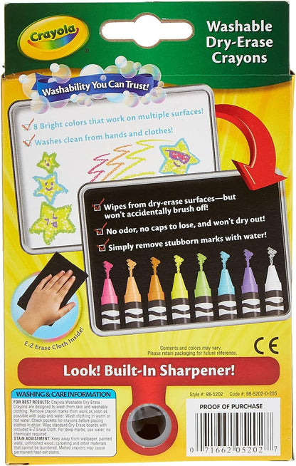 Crayola Dry-Erase Bright Crayons, 8 count