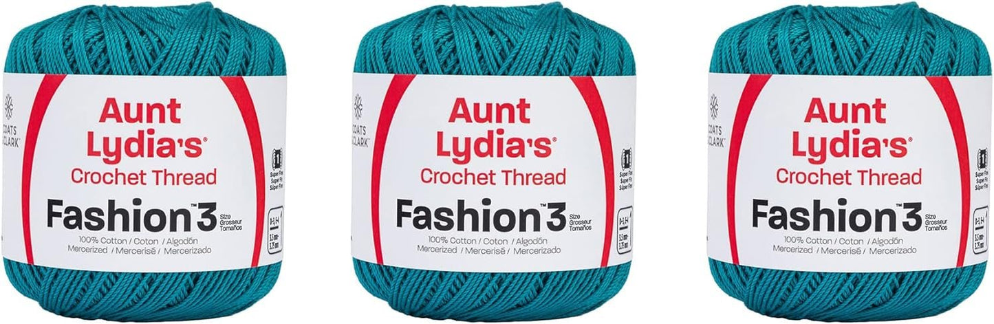 Aunt Lydia Fashion Yarn, 3 Pack, Warm Teal 3 Count