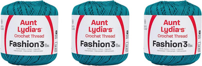 Aunt Lydia Fashion Yarn, 3 Pack, Warm Teal 3 Count