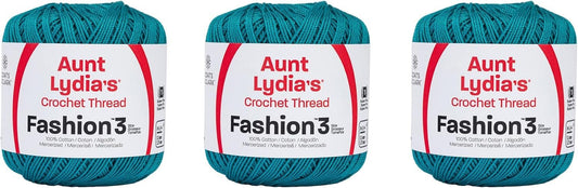 Aunt Lydia Fashion Yarn, 3 Pack, Warm Teal 3 Count