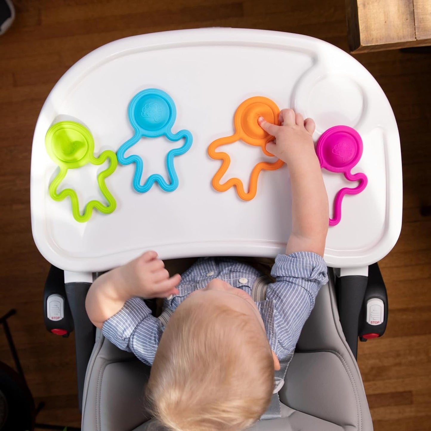 Fat Brain Toys Lil Dimpl Orange - Popping Sensory Toy & Teether, Ages 0+