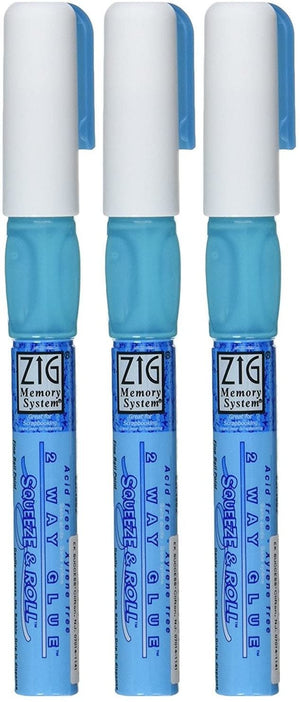 3-Pack - EK Tools 55-00010 Zig Memory System 2-Way Squeeze and Roll Glue Pen