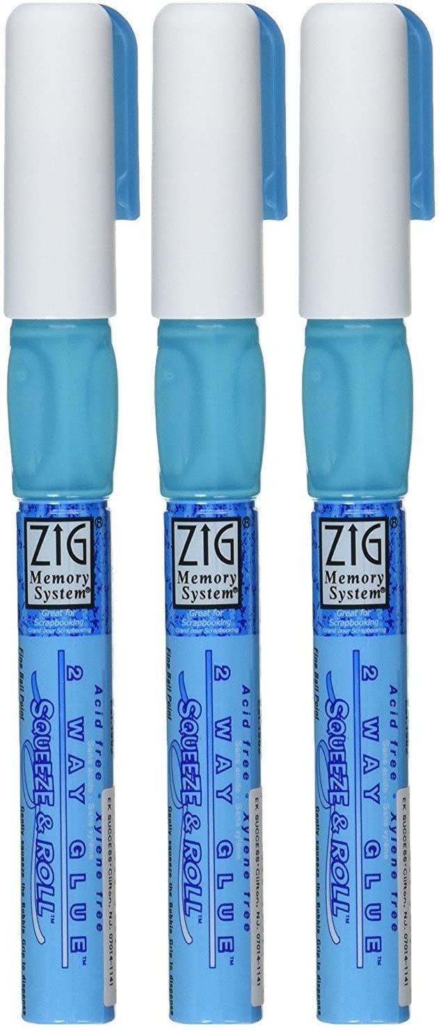 3-Pack - EK Tools 55-00010 Zig Memory System 2-Way Squeeze and Roll Glue Pen